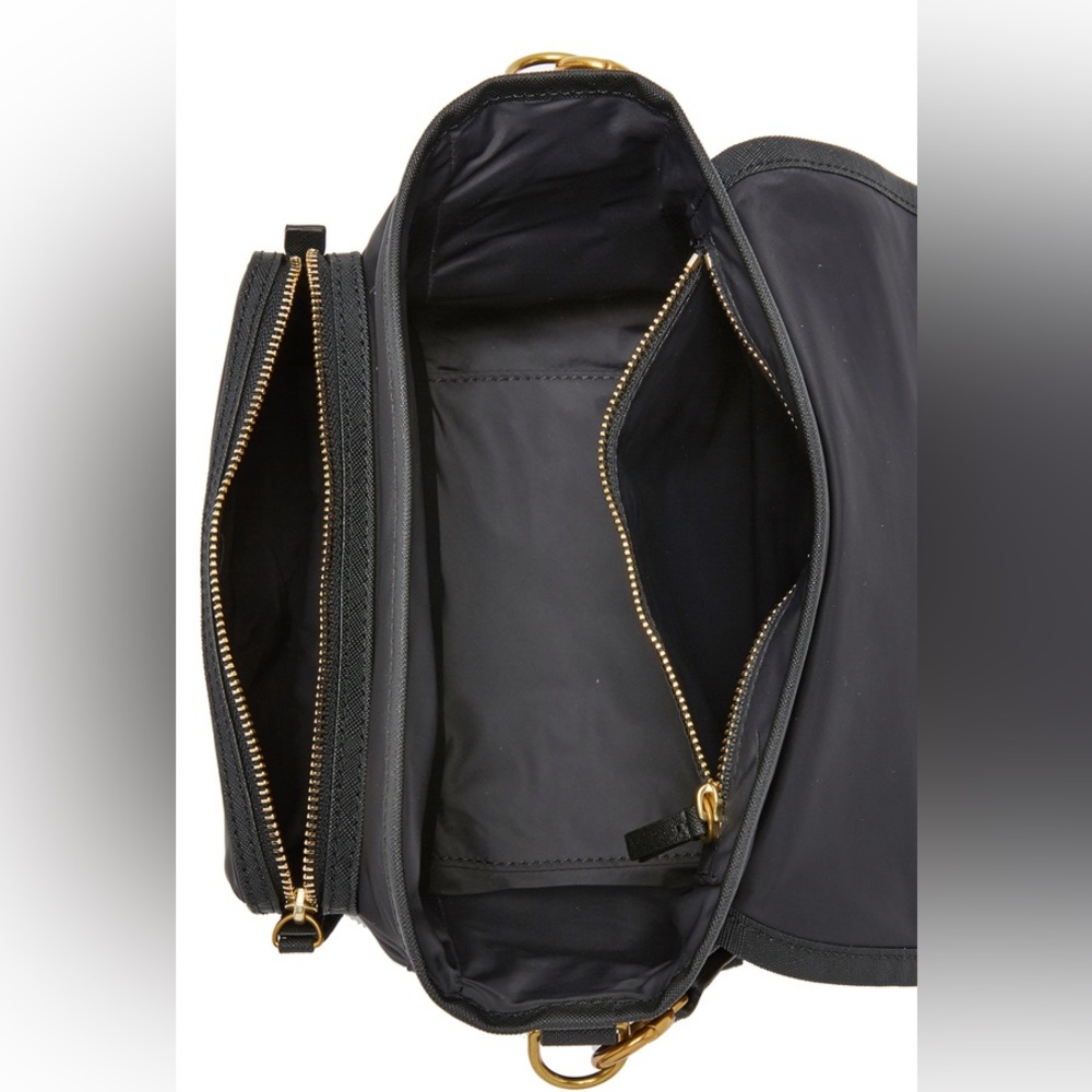 Tory Burch Scout Black Nylon Flap Crossbody Bag